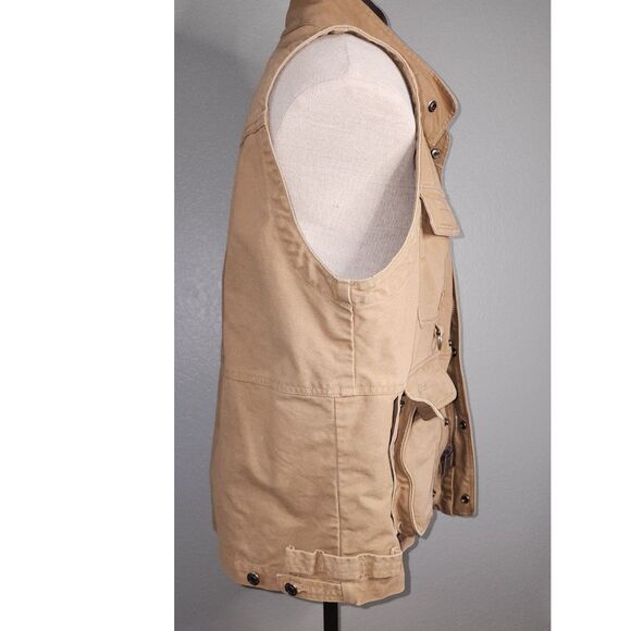 CAT Men's Tan Canvas Utility Vest Caterpillar Size L - Picture 4 of 8